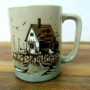 Otagiri Boathouse Seagulls Sailboat Embossed mug